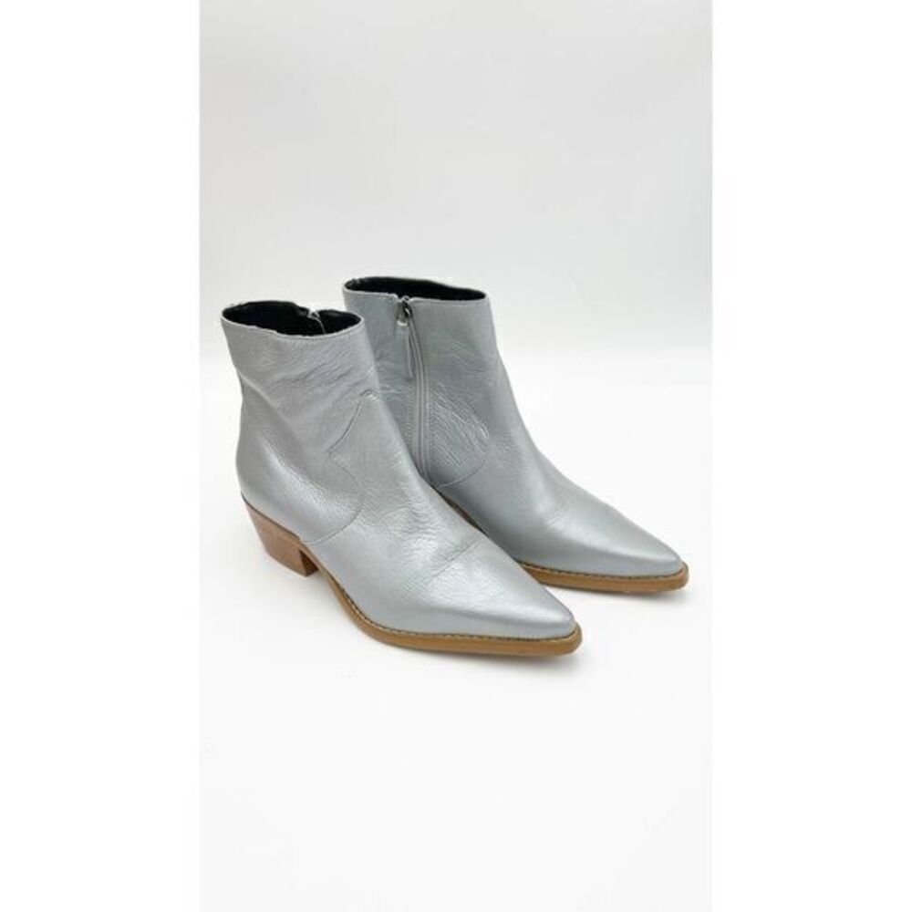 FIVESEVENTYFIVE Silver Gray Lindee Pointed Toe Ankle Boots 6B